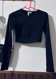 Black Ribbed Top