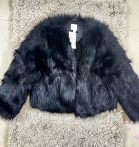 HNM Faux Fur Black Jacket New
