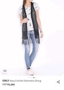 Stylish Black Crochet Vest