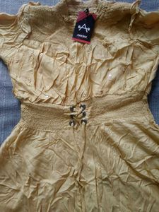 Women Gold Color Top Kurti