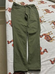 Olive Green Casual Pants