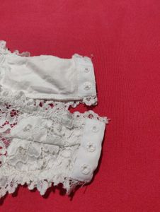 White Floral Lace Bodysuit Size: M