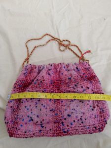 Pink Tweed Shoulder Bag