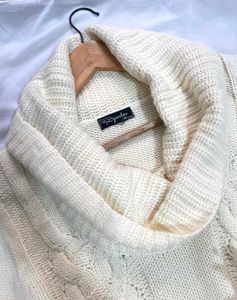 B2G2 🎁 Pinterest Cream Knit Cowl Neck Sweater C