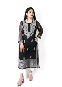 Georgette Chikankari Kurti