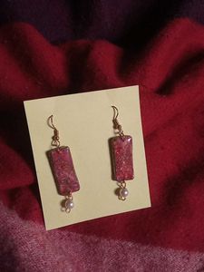 Pink Pearl Drop Earrings