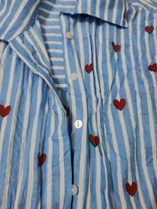 Printed Blue Shirt For Women
