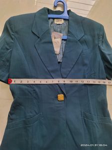 Vintage Teal Short Sleeve Blazer