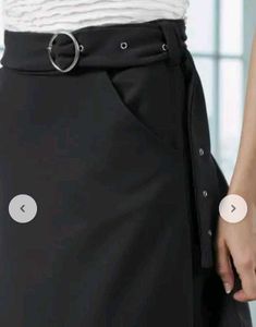 Chic Black Belted Maxi Skirt