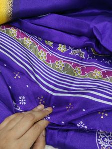 Elegant Blue &amp; Yellow Saree with Golden border