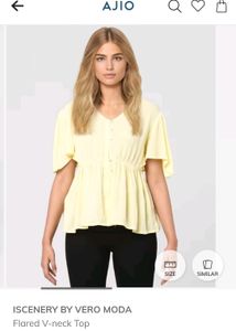 Yellow Peplum Top By VeroModa