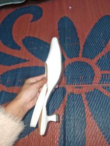 Elegant White Kitten Heel Slingbacks