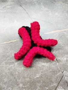 crochet Red Angry Hair Clips