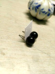Black Ball Stud Earrings