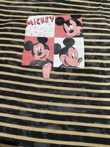 Two Striped Mickey Mouse Graphic Tee