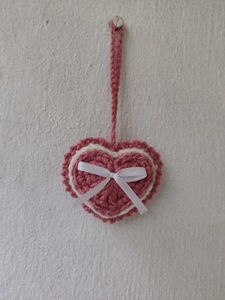Crochet Heart Keychain