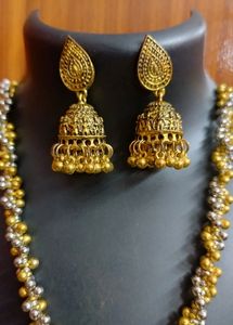 Silver And Golden Jewellery Set