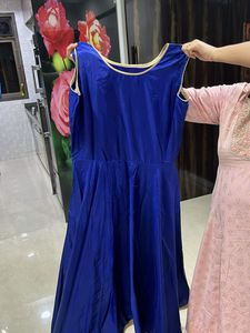 Elegant Blue Embroidered Dress