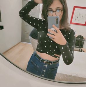 Denim Button-Front Skirt