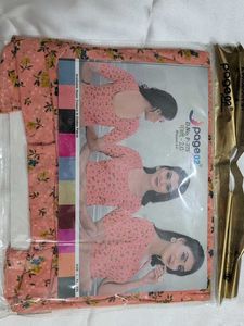 Floral Blouse Peach Stretchable