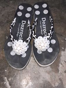 Dezrock Black Polka Dot Flip Flops