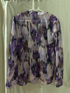 Elegant Purple Print Blouse