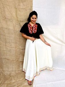 *Navratri special - plain cotton front open shrug with Plain cotton umbrella skirt, which is absolutely comfortable and newly styled!*