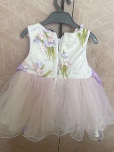 Lavendar Floral Frill Frock For 6M Babygirl