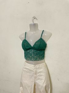 Pintresty Y2k Floral Lace V Neck Bra
