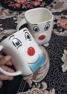 Clown Face Coffee Mugs - Set of 2