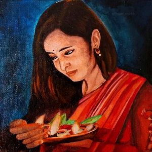 Puja Preparation Painting