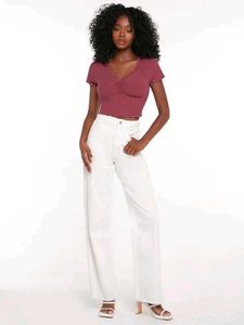 Shein Ribbed Lace Crop Top