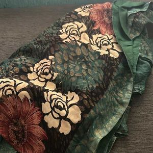 Beautiful New Bottle Green Saree