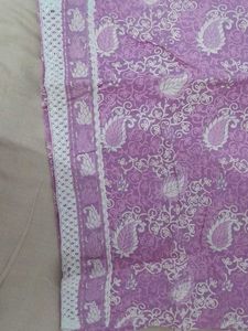 Pink Cotton Rubber Print Stiched Suit Set