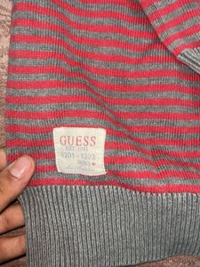 Guess Striped V-Neck Sweater