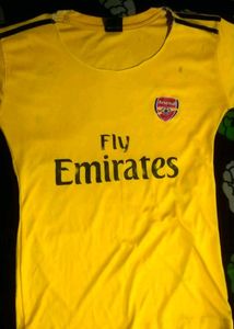 Yellow Arsenal &#34;Fly Emirates&#34; Football Jersey