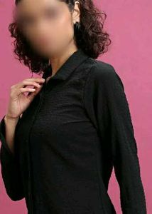 Black Slim fit Classic Casual  Shirt For Women