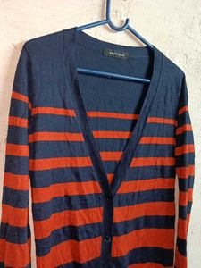 Stylish Winter Striped Cardigan Sweater