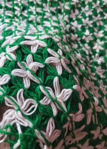 Crocheted Throw Blanket Hexagonal  3.2ft