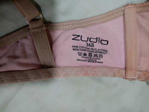 Soft Pink Floral Bra With Lace Detailing