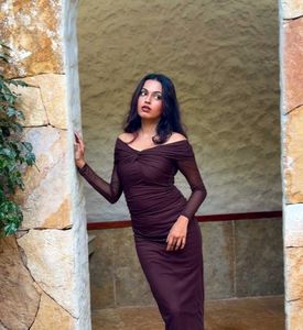 Elegant Brown Maxi Dress