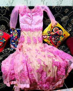 Pink Thread Embroidery Gown💗