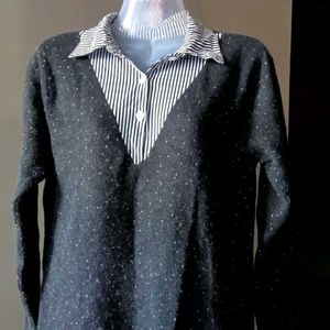 Stylish Knit Shirt Dress