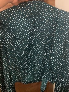 Green Polka Dot Crop Top