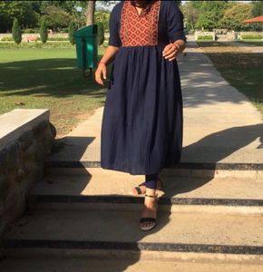 A-line Cotton Anarkali Kurta For Women