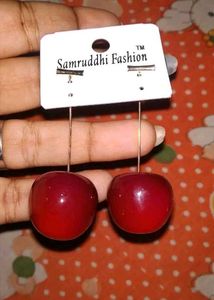 Cherry Red 🍒 Edgy Beach Hanging Earrings