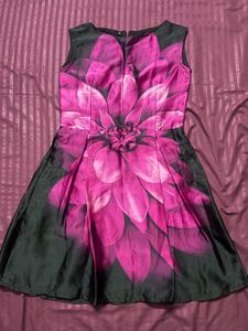 New Short Printed Black Dress