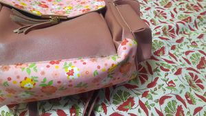 2 in 1 .Floral Print Backpack with bow
