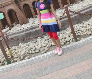 Colorful Striped Ruffle Dress