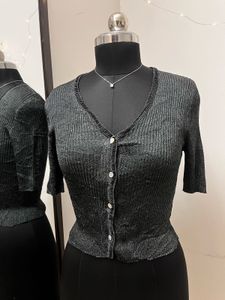 Grey Shimmer Top